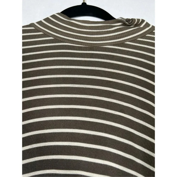 NWT ATM Dip Dye Stripe Dress Black Combo Knit Ribbed Size Small - Picture 4 of 9